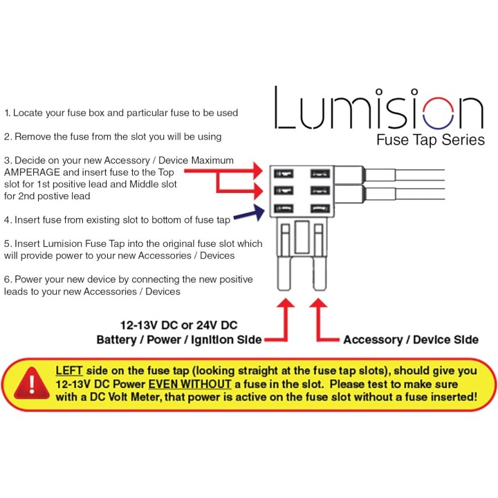 Lumision Dual Fuse Tap Mini APM ATM with 5 AMP Fuses Automotive Boat RV