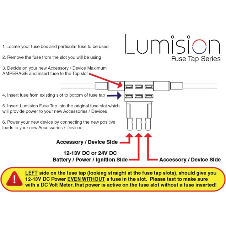 Lumision Dual Fuse Tap Micro3 ATL with 5 AMP Fuses Automotive Boat RV