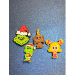 4PC Grinch Soft PVC Shoe Croc Charms