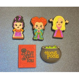 5PC Hocus Pocus Soft PVC Shoe Croc Charms
