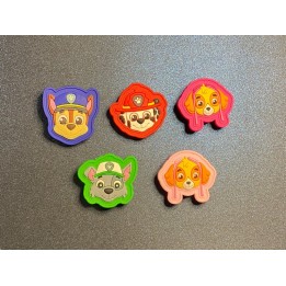 5PC Paw Patrol Soft PVC Shoe Croc Charms
