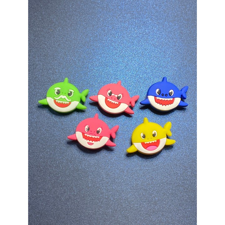 5PC Baby Shark Soft PVC Shoe Croc Charms