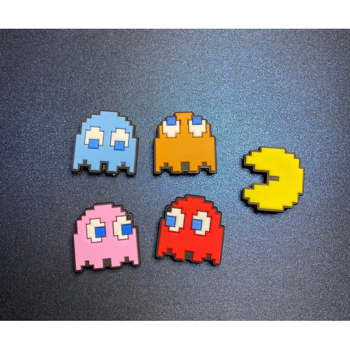 5PC PAC MAN PacMan Soft PVC Shoe Croc Charms