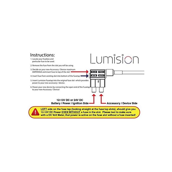 Lumision ADD Circuit ATO ATC Fuse TAP Add ON Dual Circuit Adapter AUTO CAR Terminal + 5AMP Fuse