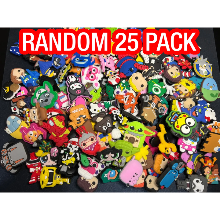 25 RANDOM PACK - High Quality Hand Picked Shoe Charms Anime Cartoon