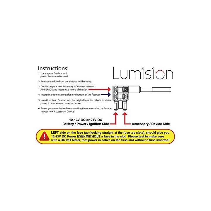 Lumision ADD CIRCUIT BLADE STYLE ATT LOW PROFILE LP MINI FUSETAP FUSE TAP + 5AMP FUSE