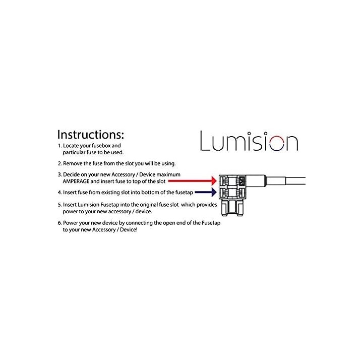 Lumision ADD Circuit Blade Style ATT Low Profile Mini FUSETAP Fuse TAP + Fuse Set 5, 7.5, 10, 15, 20 AMPS