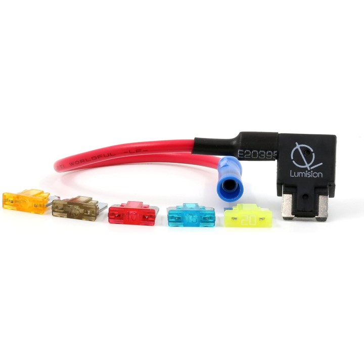 Lumision ADD Circuit Blade Style ATT Low Profile Mini FUSETAP Fuse TAP + Fuse Set 5, 7.5, 10, 15, 20 AMPS