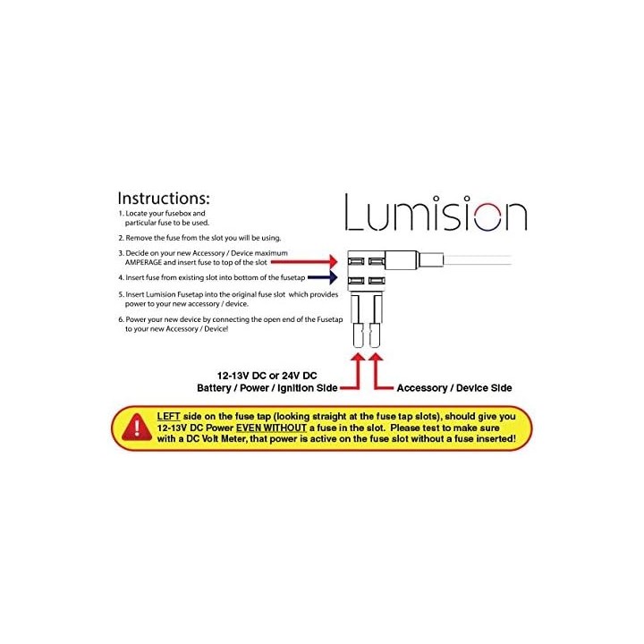 Lumision ADD-A-Circuit ATR MICRO2 Fuse-TAP Add ON Dual Circuit Adapter AUTO CAR Terminal + 5 AMP Fuse
