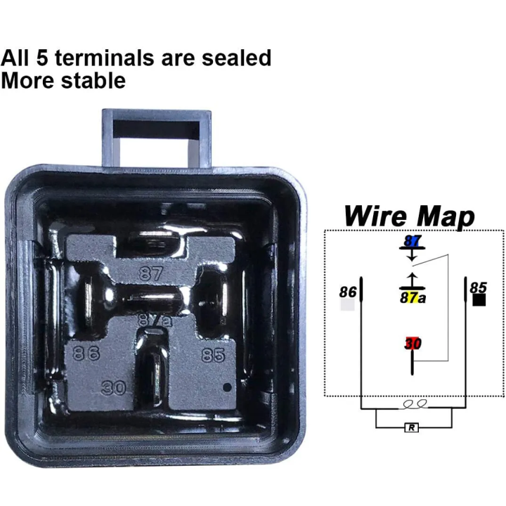 Lumision 30AMP 12V DC Water proof Relay and Harness 5-PIN SPDT Bosch Style 30A