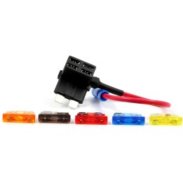ADD CIRCUIT ATO ATC FUSE TAP Add ON DUAL CIRCUIT ADAPTER AUTO CAR TERMINAL + FUSE SET 5, 7.5, 10, 15, 20 AMPS